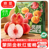京觅蒙阴金秋红蜜桃 4.5斤礼盒9枚果王 脆桃毛桃子水果 源头直发