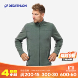 迪卡侬（DECATHLON）保暖户外抓绒衣外套男女运动宽松秋摇粒绒外套冲锋衣内胆 男款-全拉链-墨绿色 L