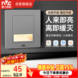 雷士（NVC）地脚灯人体感应智能雷达小夜灯86型嵌入式过道走廊踢脚灯银灰色