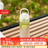 乐扣乐扣（LOCK&LOCK）人鱼线塑料运动水杯夏天便携水壶带刻度提手男女水杯子520ML绿色