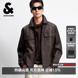 杰克·琼斯（JACK&JONES）26年男装秋季外套男款商务休闲夹克男士纯色新款多口袋外套上衣 E09巧克力棕色 XS （165）