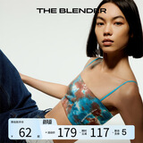 The Blender 扎染撞色运动可拆卸胸垫吊带抹胸上衣 迷幻菇 均码