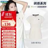 YONEX新品尤尼克斯羽毛球服短袖女运动T恤透气速干运动上衣网球服 短袖215065 象牙白 L