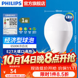 飞利浦（PHILIPS）LED灯泡节能灯超大球泡光源E27大螺口灯饰电灯泡替换白炽灯超亮 1级能效-19W-6500K E27螺口