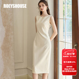 ROEYSHOUSE罗衣修身高级感无袖连衣裙秋季新款通勤收腰包臀裙子女10986 杏色 M （建议拍前联系客服确认哦）