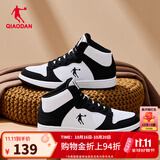 乔丹男鞋加绒高帮板鞋保暖棉鞋皮革面减震休闲运动鞋子 【女款】白/黑色 热销中.... 38