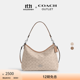 蔻驰（COACH）奥莱女士女包经典标志LAUREL 31号流浪包单肩斜挎包腋下礼物秋季 （升级款）SV/沙黄色/灰褐色