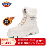 Dickies女士雪地靴女靴加绒马丁靴加厚保暖棉靴高帮休闲靴子 米色 37 