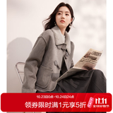 香影【猫猫绒】牛角扣麂皮绒短外套女秋冬小个子皮毛一体仿生皮草 灰色 M