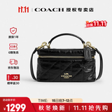 蔻驰（COACH）奥莱款女包RAINER18系列单肩手提斜挎包经典老花盒子包送女友礼物 CEO22IMBLK黑色
