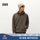 森马（Semir）森马卫衣男冬摇粒绒半开襟连帽情侣装上衣中性百搭 军绿40635 L