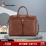 暇步士（Hush Puppies）复古商务公文包男士大容量手提包多隔层休闲横款包包生日礼物