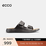 爱步（ECCO）拖鞋男 魔术贴勃肯鞋男士男鞋凉鞋外穿一字带拖鞋 科摩500904 铁灰色50090402013 41