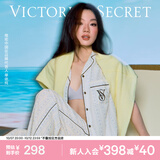 维多利亚的秘密 明星同款 宅度假系列天丝绵柔印花短袖睡衣家居服 23P6蓝心狙击-短袖长裤 11262805 S