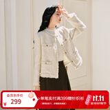 香影高级感小香风外套女短款2026秋季新款法式气质名媛风精致上衣 米白 S