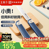 王麻子高级4铬折叠水果刀家用 不锈钢削皮刀户外便捷锻打锋利小刀