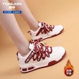 唐狮（TonLion）女鞋秋冬季鞋子女厚底板鞋女士休闲老爹鞋女款运动鞋 白红37
