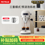 柏翠(petrus)  咖啡机小白醒醒意式浓缩咖啡机全半自动家用小型打奶泡PE3366