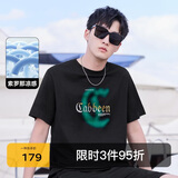 卡宾【凉感索罗那】男装印花T恤肌理短袖 煤黑色01 46/165/S