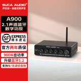 SUCA AUDIO声优创A900蓝牙数字功放小型HiFi发烧级音响后级家用300W大功率2.1低音炮功放机 黑色【配48V/5A电源】