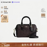 蔻驰（COACH）【品牌直供】新款女包ROWAN迷你波士顿斜挎包黑CW329生日礼物