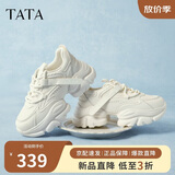 他她泡泡奶油白色老爹鞋女增高休闲鞋厚底 米白（常规款） 36