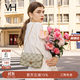 VANESSA HOGAN VH女包山茶花信封包轻奢老花链条小包单肩斜挎包生日礼物送女友 绿色+绿野仙踪礼袋