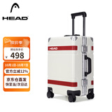 海德（HEAD）行李箱男学生铝框拉杆箱女24英寸密码箱旅行箱子 白红色