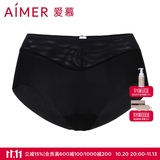 爱慕（Aimer）内裤女士中腰三角内裤女经典KiKi裤轻薄光面内裤 黑色 1条 XL (175)