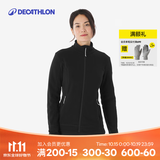 迪卡侬（DECATHLON）保暖户外抓绒衣外套男女运动宽松秋摇粒绒外套冲锋衣内胆 女款-全拉链- 黑色 M