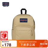 JANSPORT杰斯伯书包轻便双肩包男女旅行包简约背包电脑包学生校园 85VI7R5 奶咖/卡其色-侧边袋/20L