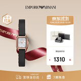 EMPORIO ARMANI阿玛尼手表女士 镶钻方表盘皮带石英女表双十一礼物送女友AR11248