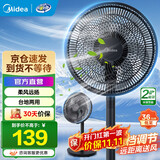 美的（Midea）电风扇家用7叶落地扇摇头电风扇循卧室宿舍轻音风扇 黑色丨7叶台地两用
