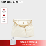 CHARLES&KEITH子母链条大容量流浪包托特包单肩斜挎包女包生日礼物CK2-40671449 【L号】Cream奶白色 L