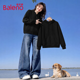 班尼路（Baleno）连帽卫衣开衫女2026早秋女装新款秋装宽松慵懒潮流运动风长袖外套