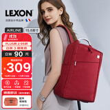 乐上（LEXON）女士双肩包15.6/16英寸笔记本电脑包出差旅行商务通勤背包红色