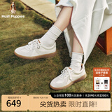 暇步士（Hush Puppies）彩虹糖德训鞋26秋新款女士休闲真皮软底透气百搭旅游多色板鞋 沙灰色 38
