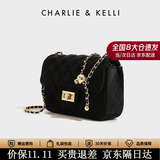 CHARLIE&KELLI小c&k包包女包2026新款女士斜挎单肩包链条小方包七夕情人节礼物 黑色【京仓配送 赠专柜礼袋】