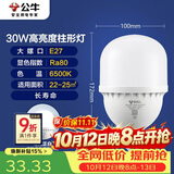 公牛（BULL）LED灯泡高亮柱形灯厂房车间商超食堂 30W球泡白光6500KE27螺口