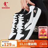 乔丹男鞋板鞋秋冬季透气百搭情侣款革面黑白拼接休闲鞋女运动鞋子男 纯净白/黑色 【熊猫色-男款】 42