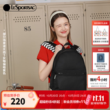 LeSportsac乐播诗女款双肩包休闲旅游外出书包轻便大容量背包生日礼物 黑色【实物偏紫色】