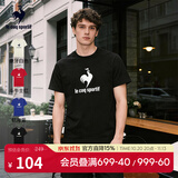 乐卡克（Le coq sportif）法国公鸡男女春运动休闲大logo短袖T恤 炫黑色 L