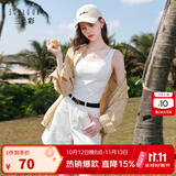 三彩2026春秋新款修身短款背心吊带打底衫U领无袖上衣弹力M 云朵白 S 155/80A