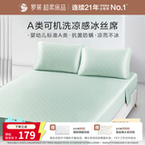 罗莱家纺 A类可水洗冰丝席两件套凉感席子 床笠款 绿 120*200*30