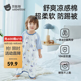 贝肽斯儿童睡衣夏季薄款纯棉睡袍宝宝凉感睡裙新款四季通用婴儿防踢睡袋 宇航员巡航 【10A抗菌 亲肤透气】 90 【适用身高85-95cm】