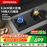 欧派【天然气】炽尊款Q860GA燃气灶 5.2kW猛火十段精控 台嵌两用一级能效双灶台煤气灶京东自营