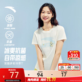 安踏冷萃T丨多彩短袖休闲百搭亲肤T恤女装夏季新款透气正肩运动上衣 【经典大logo】象牙白-1 | 3A抗菌 M /女165
