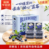 京鲜生【6盒装】云南高原蓝莓 蓝宝石 单果14mm+起 约125g/盒 生鲜水果