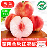 京觅蒙阴金秋红蜜桃 净重4.5斤特大果170g+ 脆桃毛桃子水果 源头直发