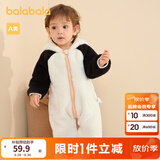 巴拉巴拉巴拉巴拉连体衣婴儿秋冬装外出宝宝抱衣哈衣爬服珊瑚绒萌 奶白10501 90cm
